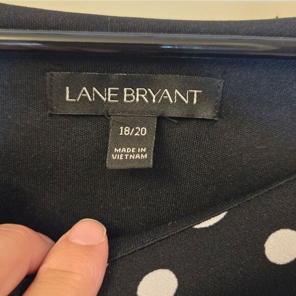 Lane Bryant black & white polka dot dress Flutter sleeves plus size 18/20 - Picture 7 of 13